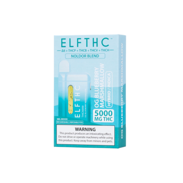 ELF THC NOLDOR BLEND 5000MG DISPOSABLE HYBRID/INDICA - OG BLUEBERRY MARSHMALLOW