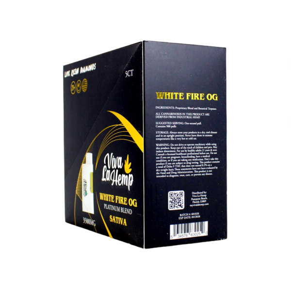 VIVA LA HEMP D8 PLATINUM 3500MG DISPOSABLE VAPE SATIVA - WHITE FIRE OG - Image 3