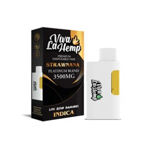 VIVA LA HEMP D8 PLATINUM 3500MG DISPOSABLE VAPE INDICA – STRAWNANA