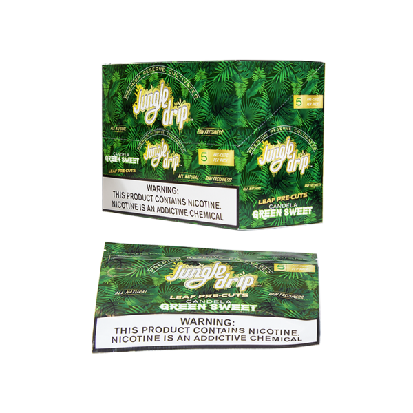 JUNGLE DRIP LEAF PRECUT 5/PK CIGAR WRAPS - GREEN SWEET