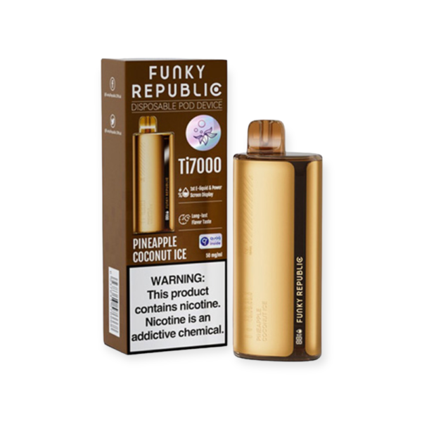 FUNKY REPUBLIC 5% 7000 PUFFS DISPOSABLE - PINEAPPLE COCONUT ICE