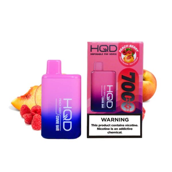 HQD CUVIE BAR 5% NIC DISPOSABLE - PEACH BERRY