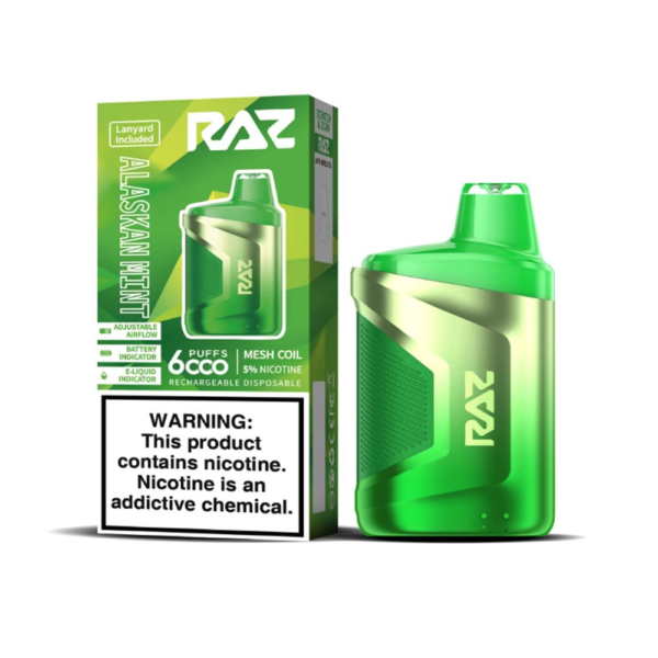 RAZ 5% NIC 6000PUFFS DISPOSABLE - ALASKAN MINT