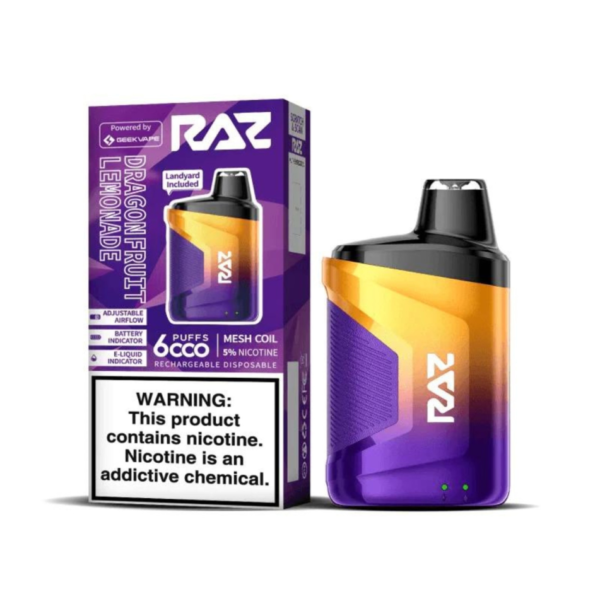 RAZ 5% NIC 6000PUFFS DISPOSABLE - DRAGON FRUIT LEMONADE