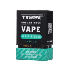 TYSON LIVE ROSIN 3G GOLDEN NUGS DISPOSABLE INDICA – SPACE PIGEON