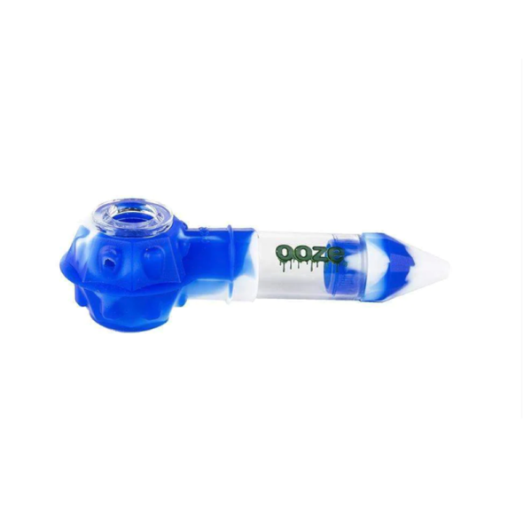 OOZE BOWSER SILICONE WATER PIPE - BLUE/WHITE