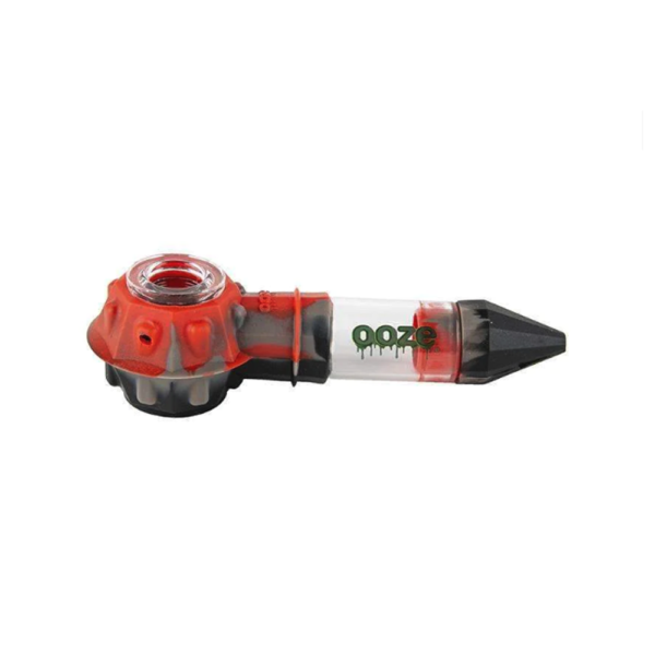 OOZE BOWSER SILICONE WATER PIPE - BLACK/RED/GRAY