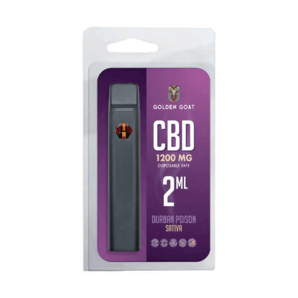 GOLDEN GOAT CBD 1200MG DISPOSABLE SATIVA - DURBAN POISON