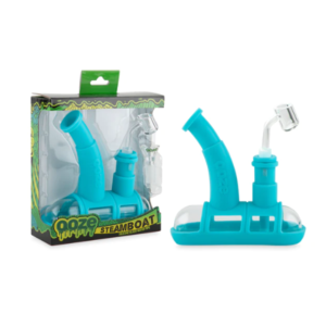 OOZE STEAMBOAT SILICON/GLASS WATER PIPE – TEAL