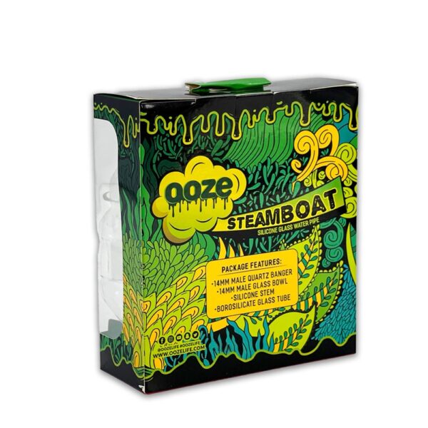OOZE STEAMBOAT SILICON/GLASS WATER PIPE - TEAL - Image 2