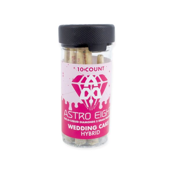 ASTRO EIGHT THCA/LIQUID DIAMONDS 2G PRE ROLLS HYBRID - WEDDING CAKE