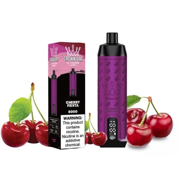 ALFAKHER CROWN BAR  5% NIC 8000 PUFFS DISPOSABLE - CHERRY FIESTA