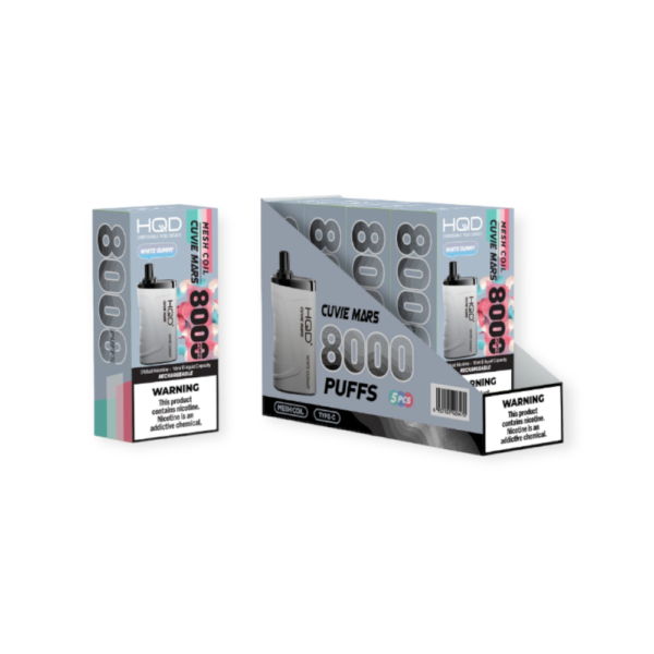 HQD CUVIE MARS 5% NIC DISPOSABLE - WHITE GUMMY