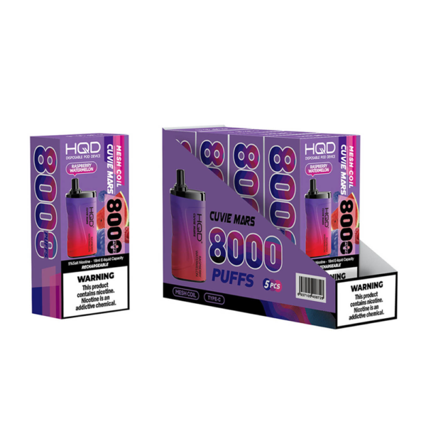 HQD CUVIE MARS 5% NIC DISPOSABLE - RASPBERRY WATERMELON