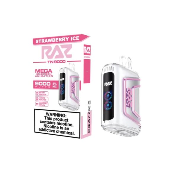 RAZ 5% NIC 9000PUFFS DISPOSABLE - STRAWBERRY ICE