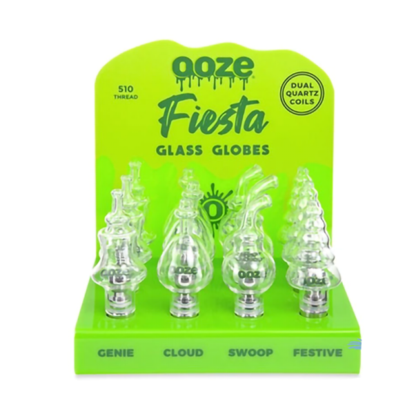 OOZE FIESTA GLASS GLOBES DISPLAY