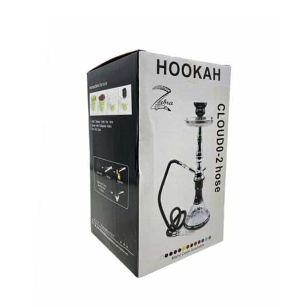 ZEBRA CLOUD 1HOSE 19" HOOKAH - BLACK