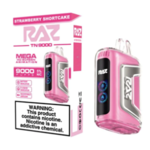 RAZ 5% NIC 9000PUFFS DISPOSABLE – STRAW SHORTCAKE