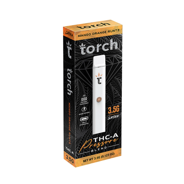 TORCH  PRESSURE BLEND 3.5G THCA DISPOSABLE  SATIVA - MANGO ORANGE RUNTZ