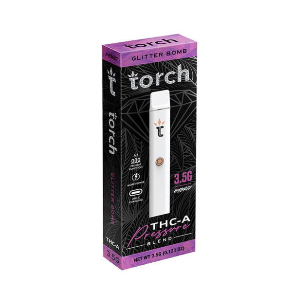 TORCH  PRESSURE BLEND 3.5G THCA DISPOSABLE HYBRID - GLITTER BOMB