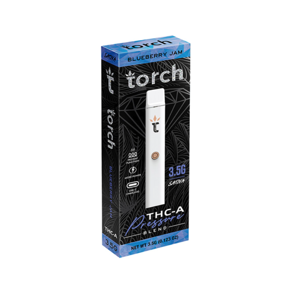 TORCH  PRESSURE BLEND 3.5G THCA DISPOSABLE SATIVA - BLUEBERRY JAM