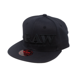 RAW BRIM SNAP FLAT KS HAT W/ POKER – BLACK ON BLACK