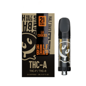 HALF BAK’D LIVE RESIN SAUCE’D THCA/THCP/THC8 2G CARTRIDGE HYBRID – LA COOKIES