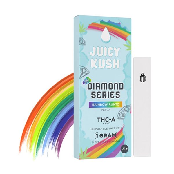 JUICY KUSH THCA /D8 LIVE RESIN  1G DISPOSABLE INDICA - RAINBOW RUNTZ