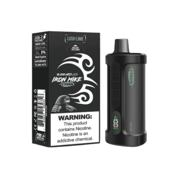 TYSON IRON MIKE 5%NIC 15000PUFFS  DISPOSABLE - LUSH LIME