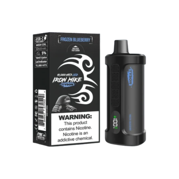 TYSON IRON MIKE 5%NIC 15000PUFFS  DISPOSABLE - FROZEN BLUEBERRY