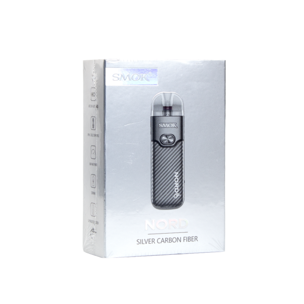 SMOK NORD GT 2500mAh STARTER KIT W/ 5ML REFILLABLE POD - SILVER CARBON FIBER