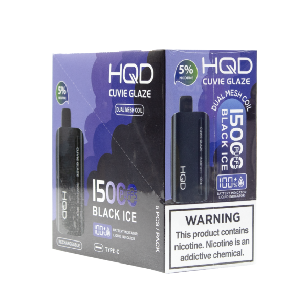 HQD CUVIE GLAZE 15000PUFFS 5% NIC DISPOSABLE - BLACK ICE