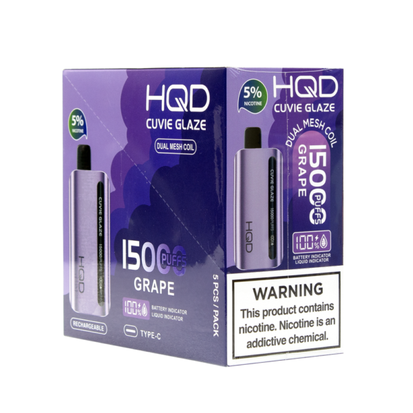 HQD CUVIE GLAZE 15000PUFFS 5% NIC DISPOSABLE - GRAPE