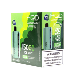 HQD CUVIE GLAZE 15000PUFFS 5% NIC DISPOSABLE – ICE MINT