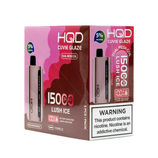 HQD CUVIE GLAZE 15000PUFFS 5% NIC DISPOSABLE - LUSH ICE