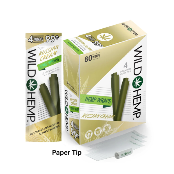 WILD  HEMP W/ FILTER TIP 4/0.99 WRAPS -RUSSIAN CREAM