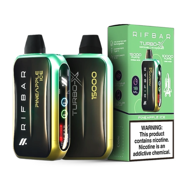 RIFBAR TURBO X 5% 15000 PUFFS DISPOSABLE - PINEAPPLE ICE