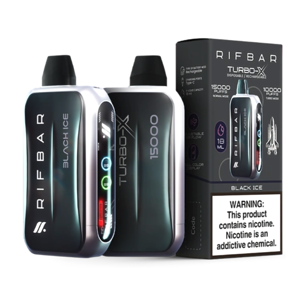 RIFBAR TURBO X 5% 15000 PUFFS DISPOSABLE - BLACK ICE