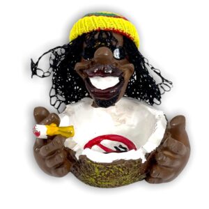 FIGURE LAY-DOWN RASTA SMALL COCONUT ASHTRAY