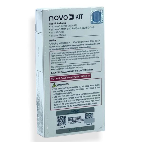 SMOK NOVO 3 KIT - IML WHITE COBRA - Image 2