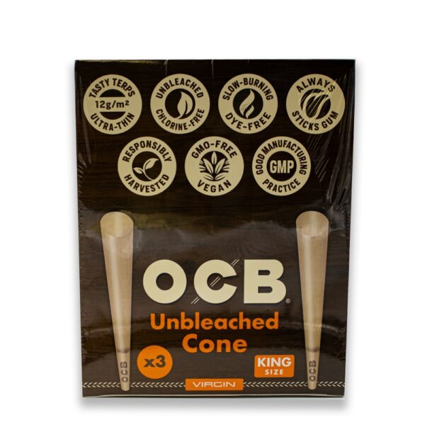 OCB VIRGIN UNBLEACHED CONE KS 3PK