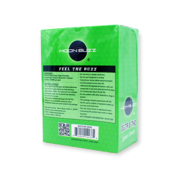 MOON BUZZ 1500MG DELTA 8 PRE-ROLL - GREEN CRACK - Image 3