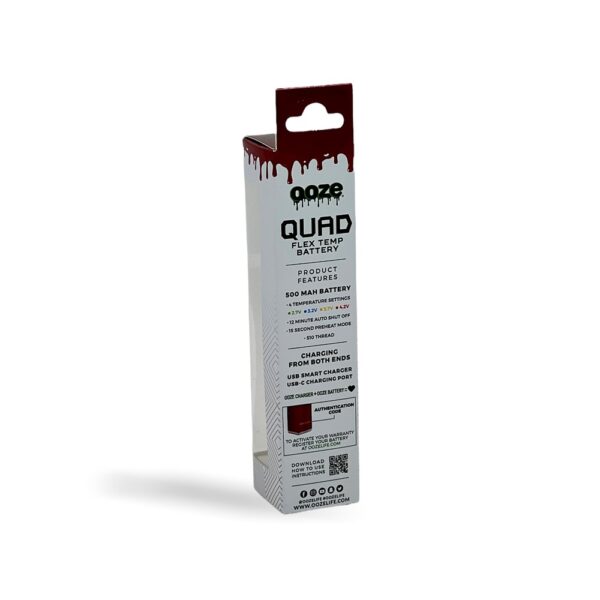 OOZE QUAD FLEX TEMP BATTERY - RUBY RED - Image 2