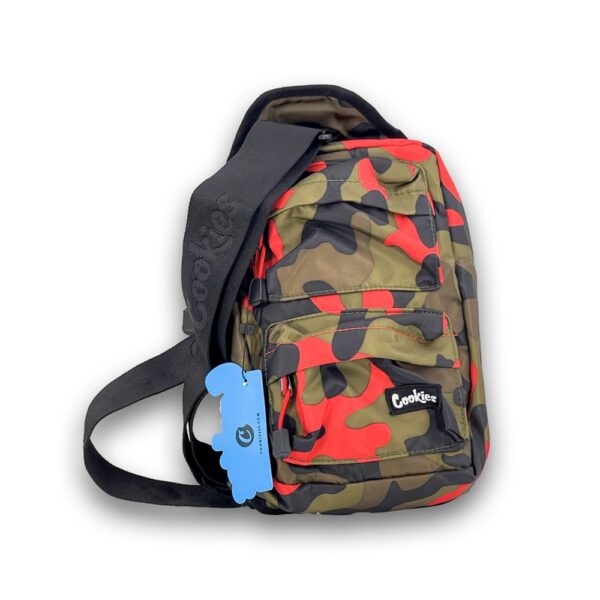 COOKIES SMELL PROOF " RACK PACK" OVER THE SHOULDER SLING BAG - RED CAMO