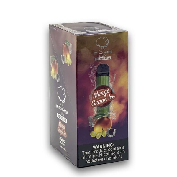 BOMB LUX 5% NIC DISPOSABLE - MANGO GRAPE ICE - Image 2