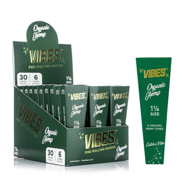 VIBES 1 1/4 ORGANIC HEMP COFFIN CONES