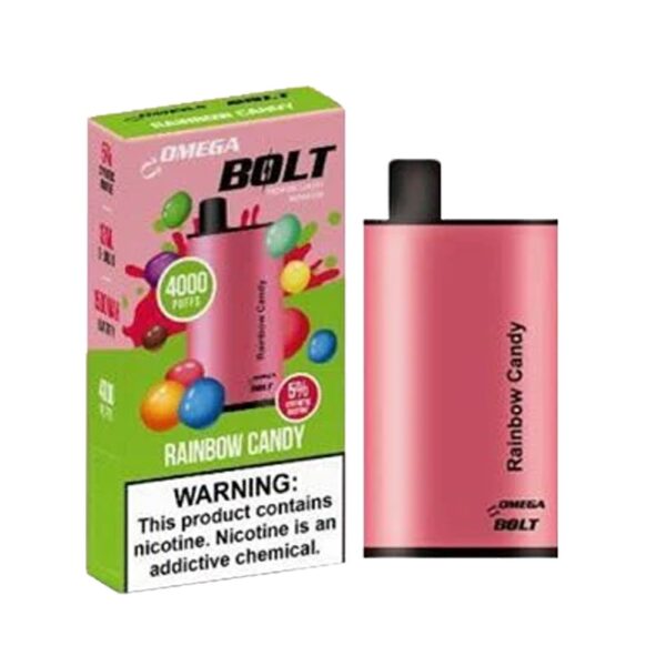 OMEGA BOLT 5% SALT NIC DISPOSABLE - RAINBOW CANDY