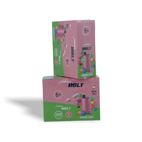 OMEGA BOLT 5% SALT NIC DISPOSABLE - RAINBOW CANDY - Image 2