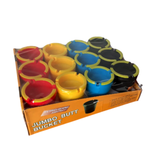 BUTT BUCKET ASSORTED DESIGN LED CAR ASHTRAY