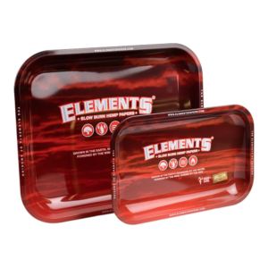 ELEMENTS RED LARGE METAL TRAY